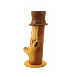 Mr BOB – Hand Carved Floor lamp wood natural Tipped Hat – One Piece