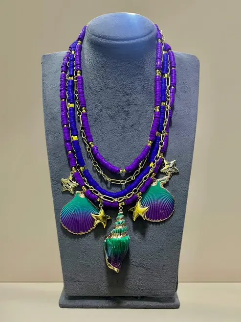 Orchid Sea Layered Heishi Necklace