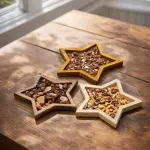 Star-Shaped Wooden Serving Trays – A Natural Artistic Touch for Elegant Tables