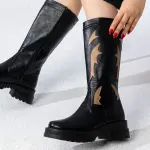 boot with a bold design mid heels B-42