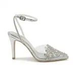 Elegant Front Detail Heels with Sparkling Ankle Strap C-105