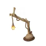 Rustic Handcrafted Driftwood & Natural Rope Table Lamp