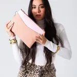 Soft Croco Clutch-Nude Pink