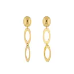 ouble Oval Stainless Steel Drop Earrings EA-200
