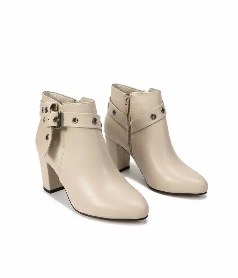 Boot Mid Heels Leather R-510