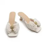 Elegant Bow Heeled Slippers S-7