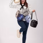 Metallic Puffy Bag Blue