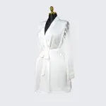 Luxurious Silk Lace Trimmed Kimono Robe