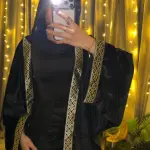 black & Gold Velvet Kaftan