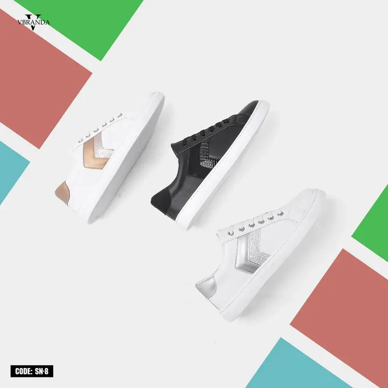 Sneakers With Glossy side stripe-SN-8