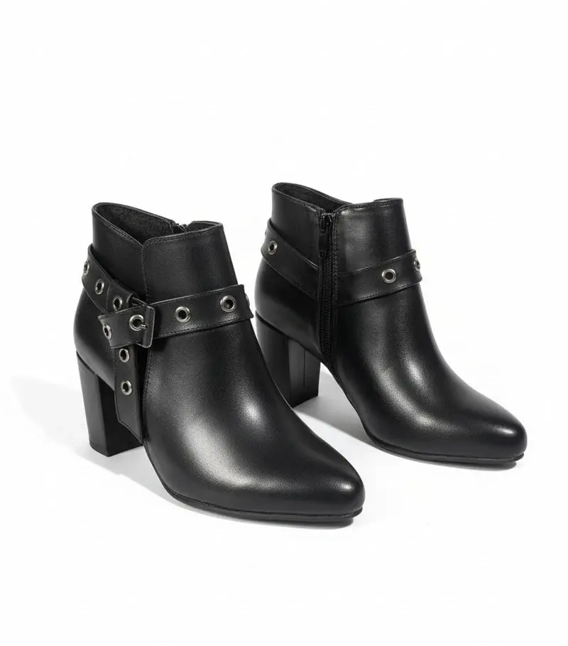 Boot Mid Heels Leather R-510