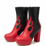 High-heeled boots with a flattering flame design. B-41