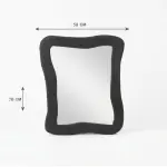 Handmade Decorative Black Wall Mirror with Modern Wavy Design