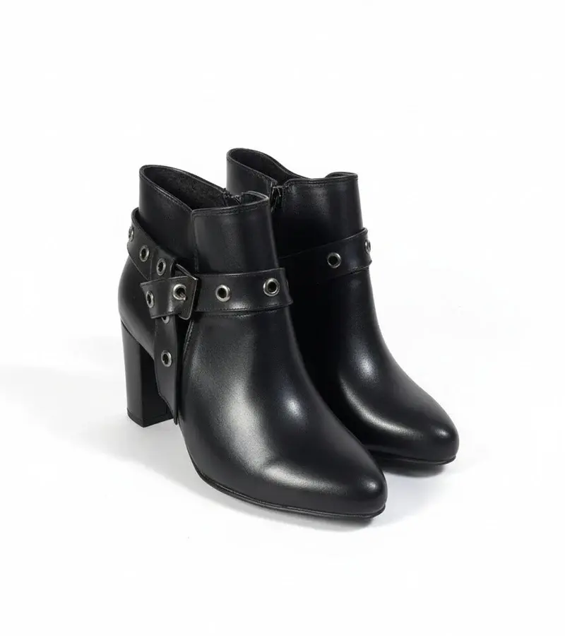 Boot Mid Heels Leather R-510