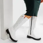 LONG BOOT FLATS LEATHER BLV-34