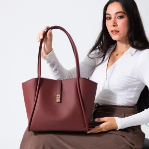 Minimalist Top-Handle Bag-marron
