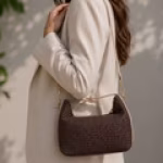 Woven Crossbody Bag - maroon