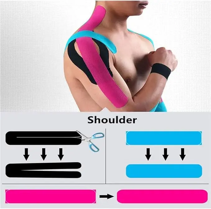 M D Stay Fit MD Cotton Elastic Muscle Tape 5M - Multi Color