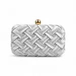 Woven Evening Bag with Gold Ball Clasp VS-61