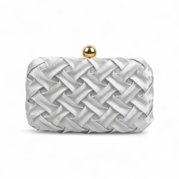 Woven Evening Bag with Gold Ball Clasp VS-61