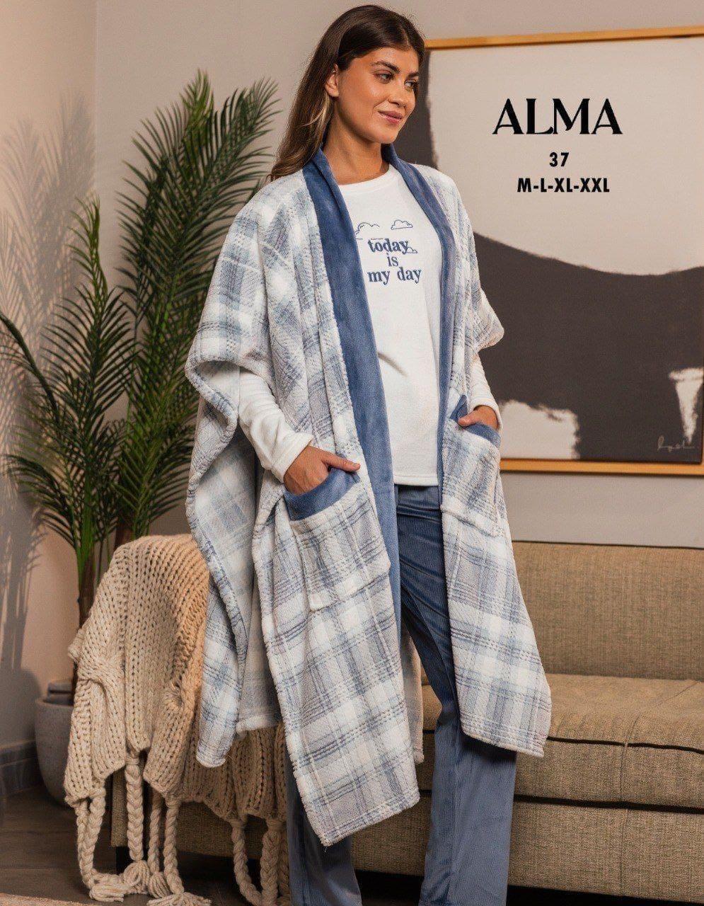 poncho blue pyjama set