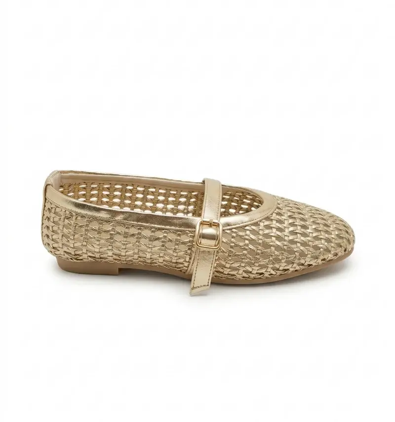 Elegant Woven Ballet Flats with Front Strap BN-56