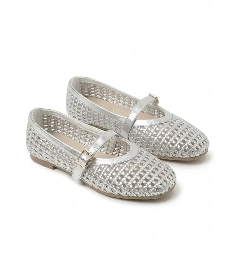 Elegant Woven Ballet Flats with Front Strap BN-56
