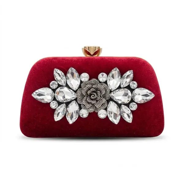 Classic Crystal-Embellished Evening Clutch VS-64
