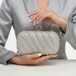 Beaded Handbag with Diagonal Stripes VS-49