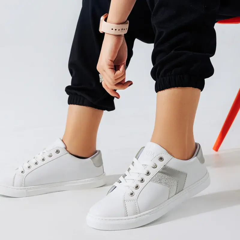Sneakers With Glossy side stripe-SN-8
