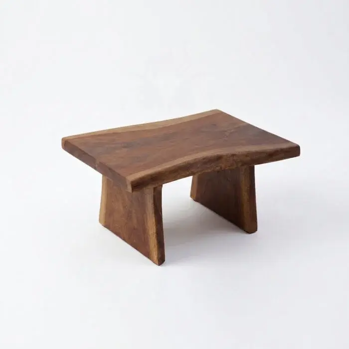 Handcrafted Live Edge Natural Solid Wood Table Bench