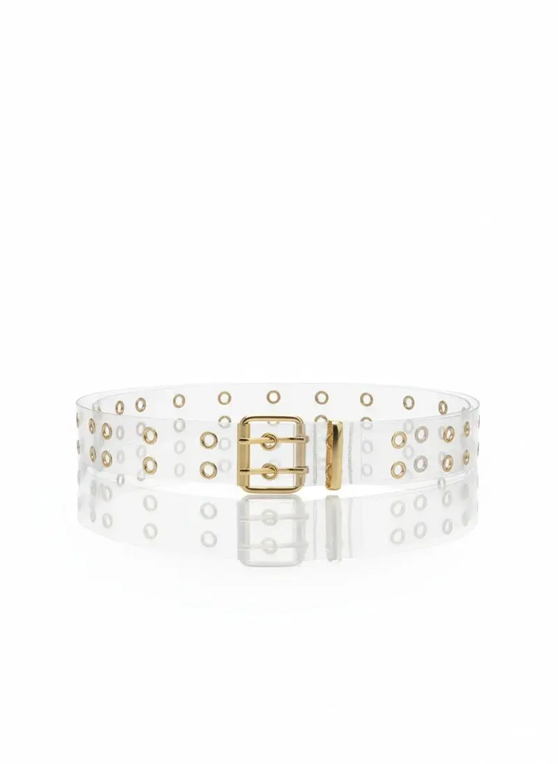 Transparent Belt with Round Buckle T-38