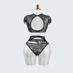 Fringe Sheer Halter Top Panty Set