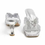 Elegant Clear Heels with Sparkling Butterfly Detail S-8