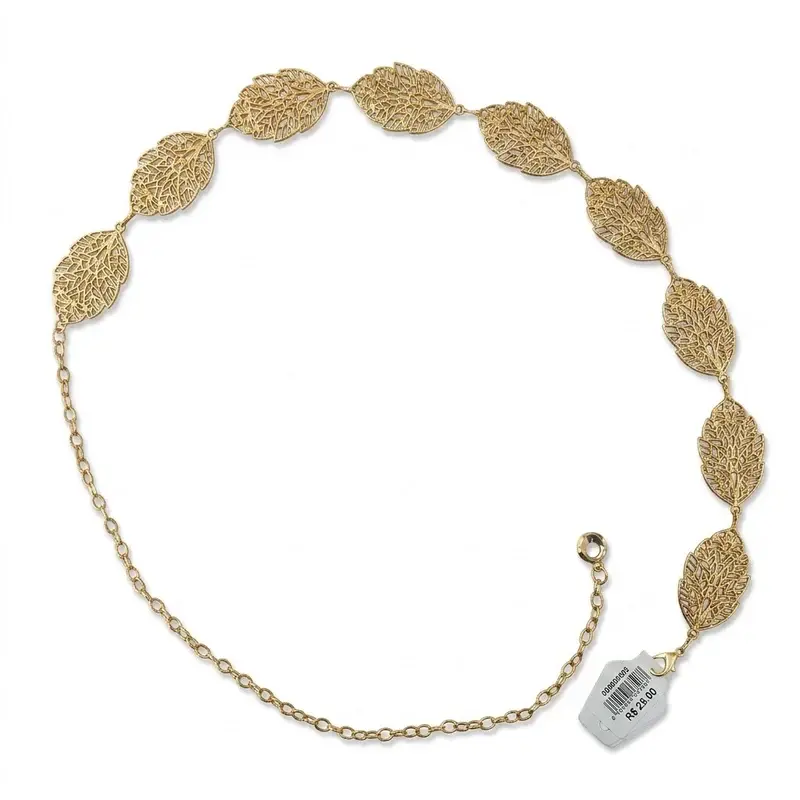 Elegant Leaf Metal Belt U-17