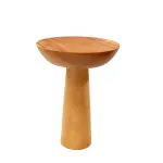 Modern Sculpted Wood Side Table –Handmade Boho Accent Furniture