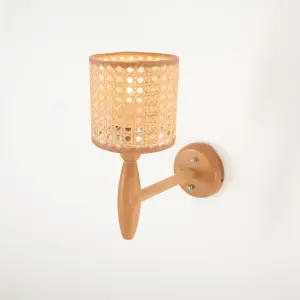 Rattan wall lamp