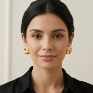 Woven Square Knot Studs EA-217
