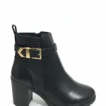 Elegant Ankle Boot with Gold Buckle B-63