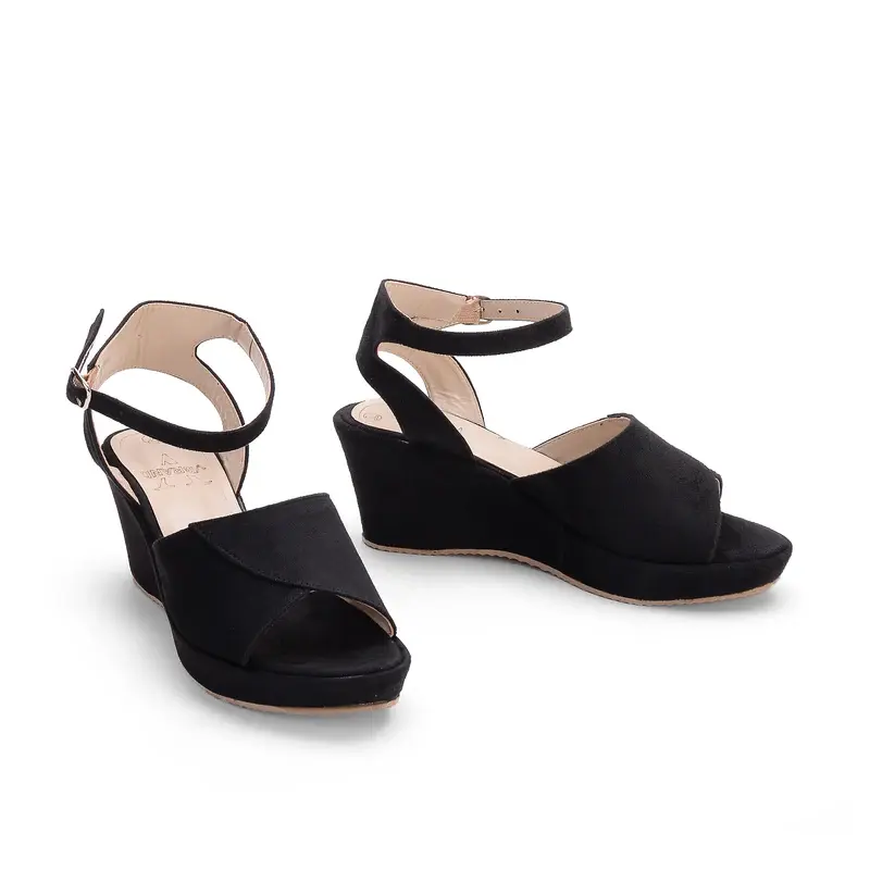 Sandal Wodge Heel With Belt Buckle-W-6