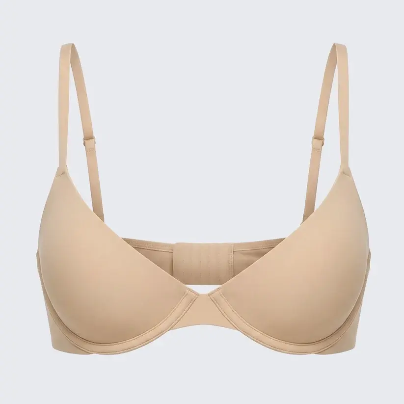Seamless Soft Wire Plunge Bra Invisible Demi Push Up Bralette