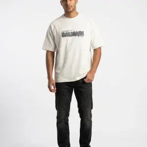 White Oversized Balmain Chest Print T-Shirt