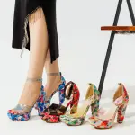 Multicolored Heel Sandal - R-107