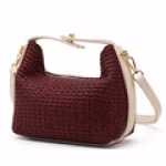 Woven Crossbody Bag - maroon