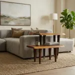 Live Edge Wood Side Table 2 Piece