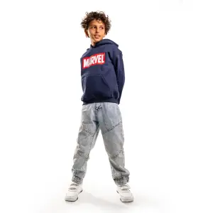 Navy Blue Hoodie with "Marvel word" Print💙😎
