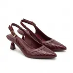 Croc-Embossed Slingback Heels C-115