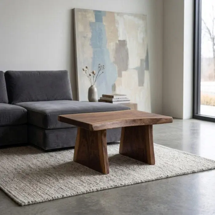 Handcrafted Live Edge Natural Solid Wood Table Bench