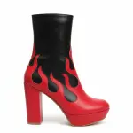 High-heeled boots with a flattering flame design. B-41