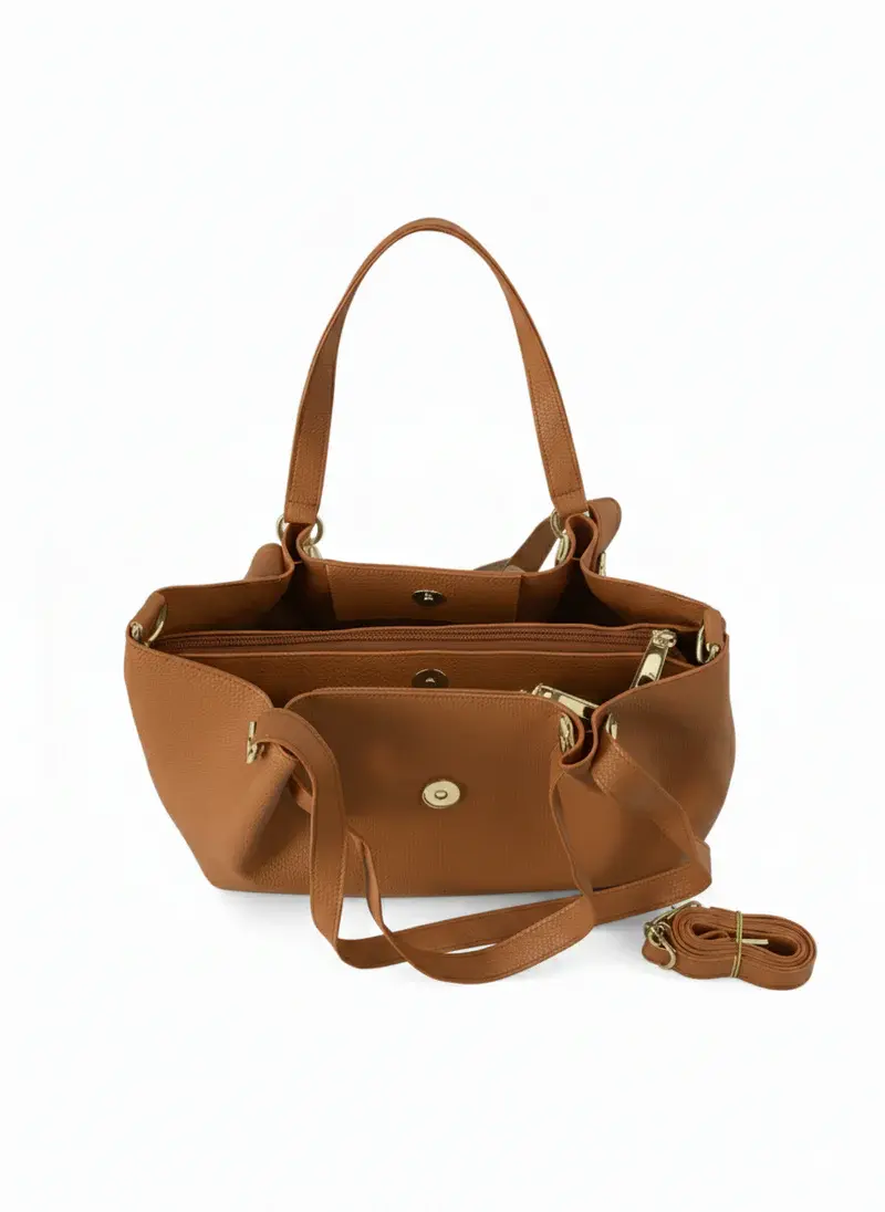 Dual Set Handbag with Detachable Pouch BA-55